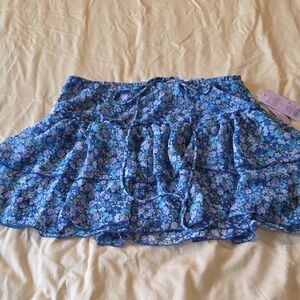 Wild Fable Blue Floral Mini Skirt